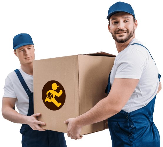two-handsome-movers-transporting-cardboard-box-in-ER3BXQS